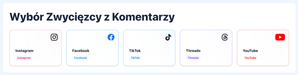 Dostępne platformy do konkursu w GiveawayOK